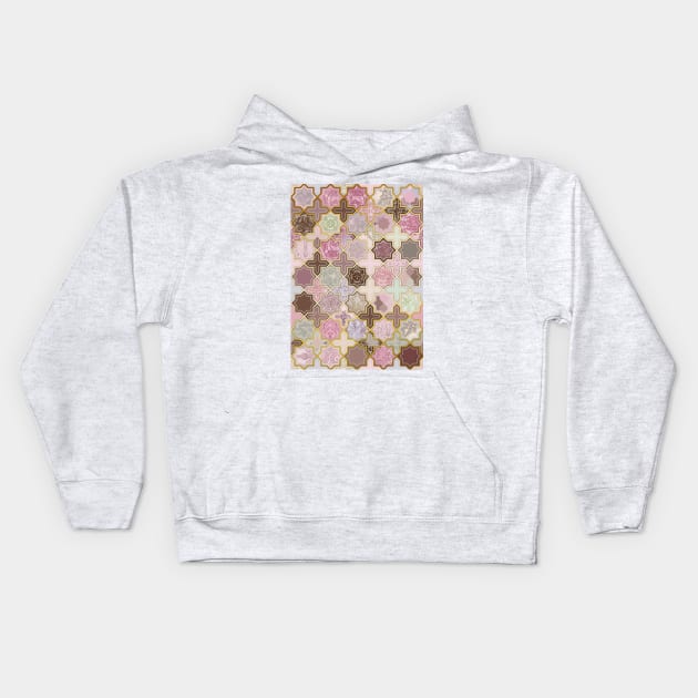 Neapolitan Geometric Tile Pattern Kids Hoodie by micklyn